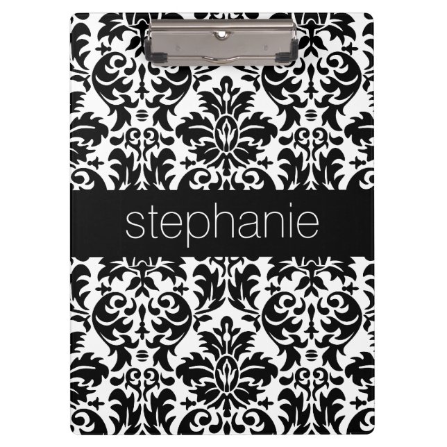 Porte-bloc Elégants modèles Damask avec noir et blanc (Devant)