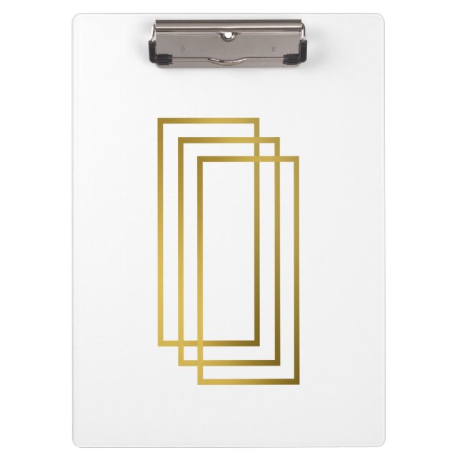 Porte-bloc élégants rectangles géométriques en faux or clair (Devant)