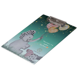 Porte-bloc "Eleze Elephant & Polka Hen" Housse de Carnet rêvé