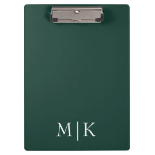 Porte-bloc Emerald Green et White Monogramme moderne