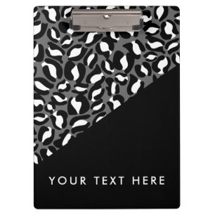 Porte-bloc Empreinte de léopard Black White Gold Votre texte 