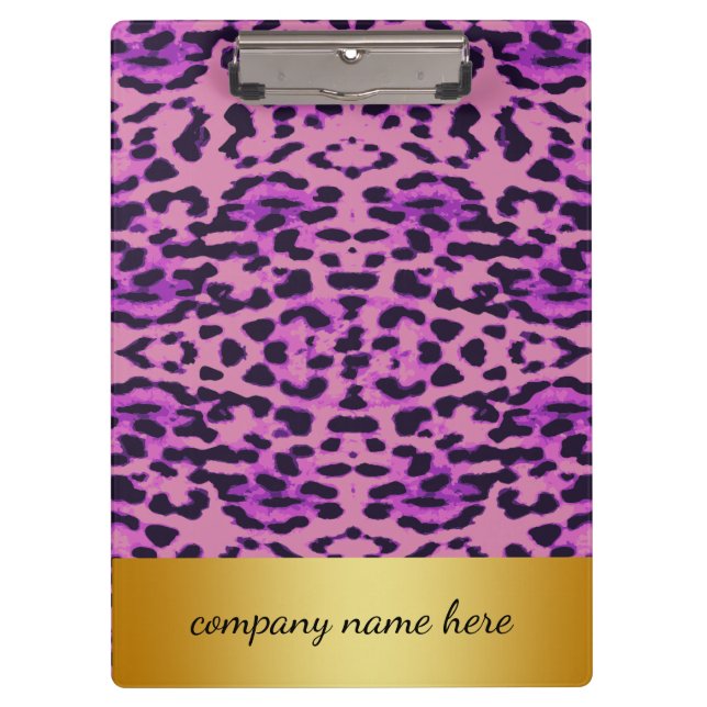 Porte-bloc Empreinte de léopard de lavande violette avec insi (Devant)