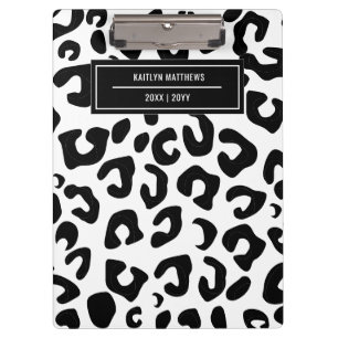 Porte-bloc Empreinte de léopard noir minimal moderne