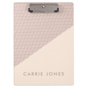 Porte-bloc Empreinte de léopard Pink Peach Gold Business élég