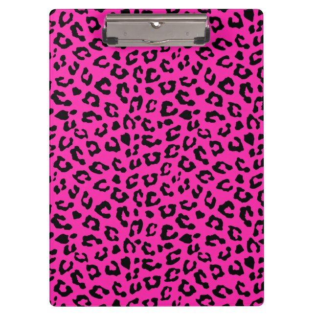 Porte-bloc Empreinte de léopard rose et noir (Devant)