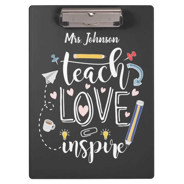 Porte-bloc enseigner l'amour inspirer le favori chalkboard de (Devant)