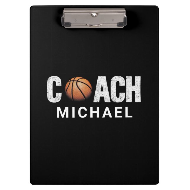 Porte-bloc Entraîneur de basket-ball personnalisé  (Devant)