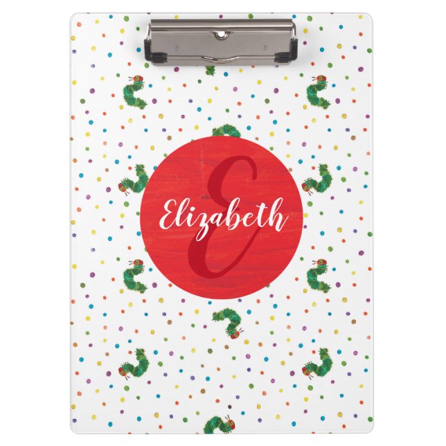 Porte-bloc Eric Carle | Motif de chenille et de points (Devant)