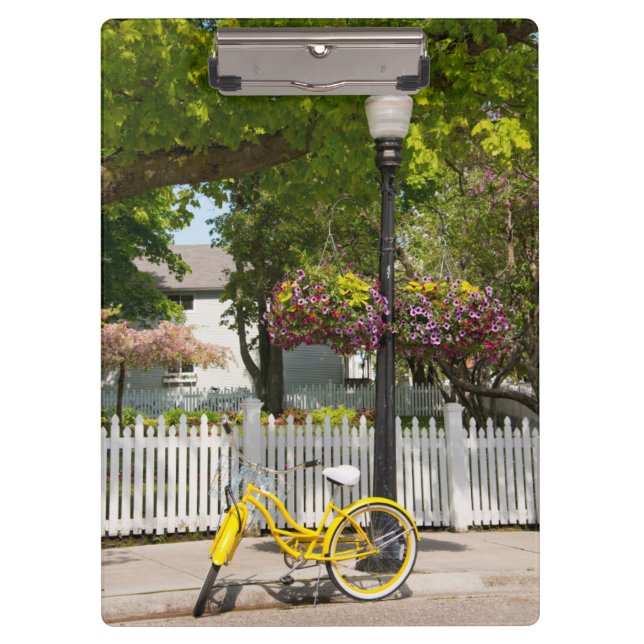 Porte-bloc États-Unis, Michigan, île Mackinac. Vélo jaune (Devant)