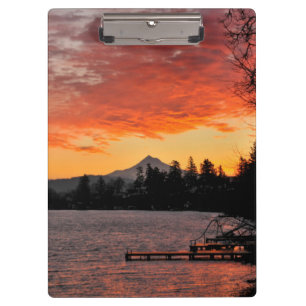 Porte-bloc États-Unis, Oregon. Blue Lake et mont Hood au leve