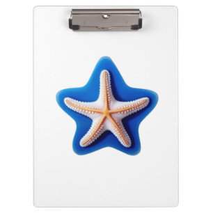 Porte-bloc Étoile de mer orange sur fond bleu
