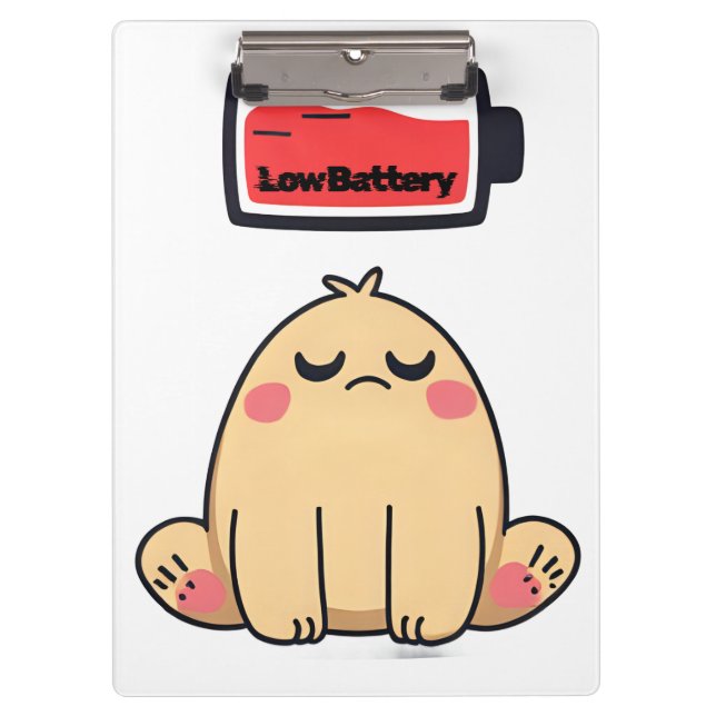 Porte-bloc Faible humeur de batterie - Drôle Doodle comique (Devant)