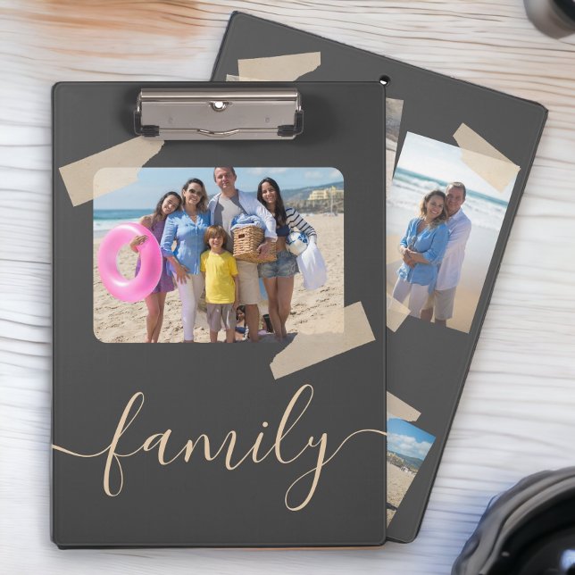 Porte-bloc Famille 5 Photo Porte - bloc personnalisé personna (Family 5 Photo Personalized Custom Clipboards from Ricaso. Add your own five photographs. )