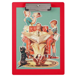 Porte-bloc Famille nucléaire vintage des années 1950, femme a