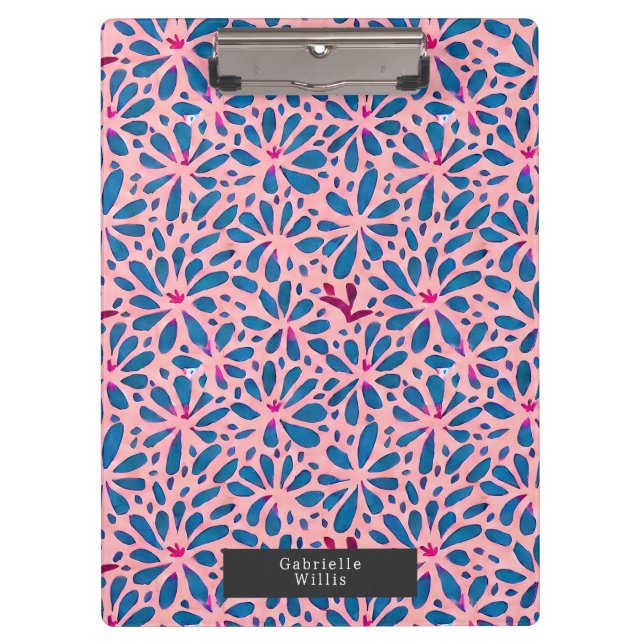 Porte-bloc Faux Coutouts Aquarelle Boho Folk Art Inspiré (Devant)
