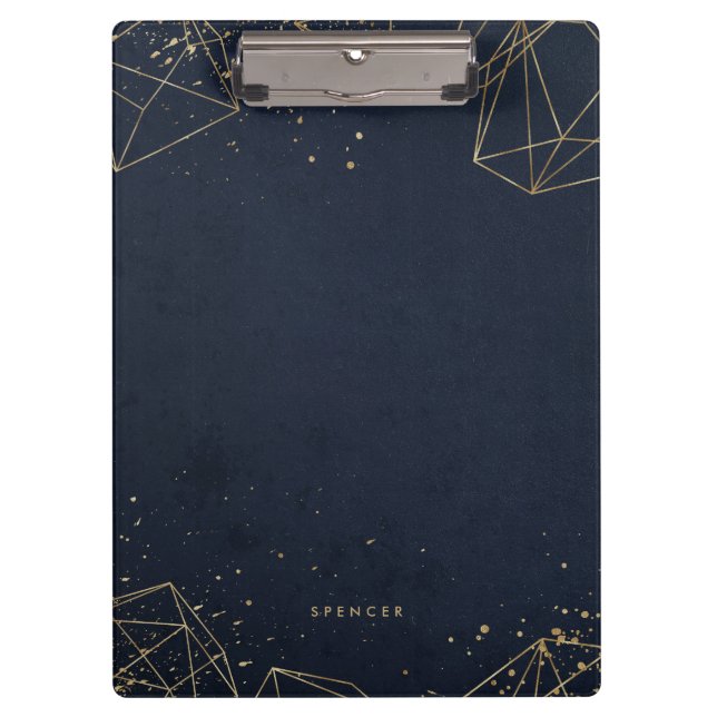 Porte-bloc Faux Gold Foil Polygons géométriques Personnalisé (Devant)