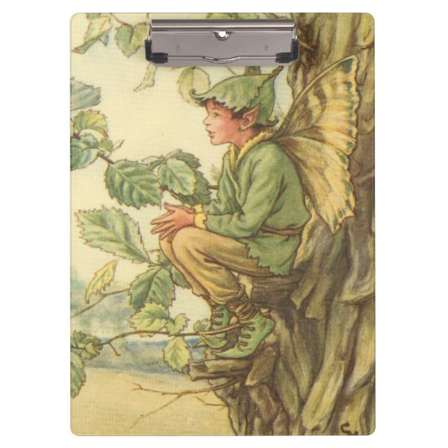 Porte-bloc Fée d'orme ailée assise dans un arbre (Devant)