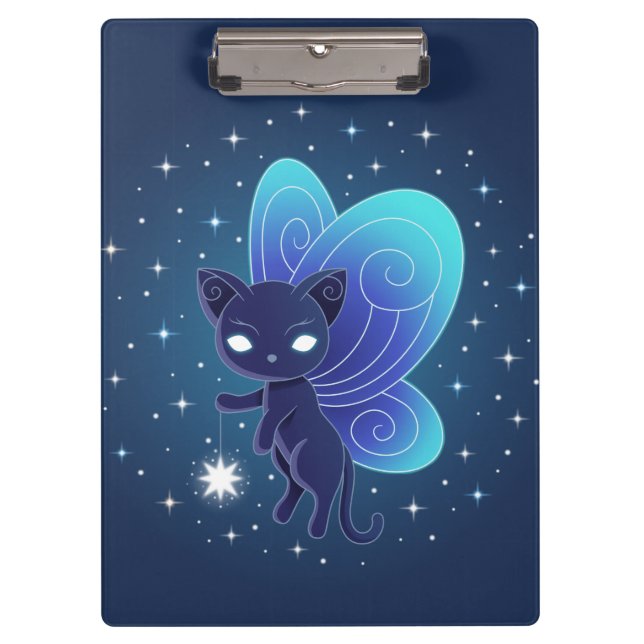 Porte-bloc Fée Pixie Chat Étoile de Nuit (Devant)