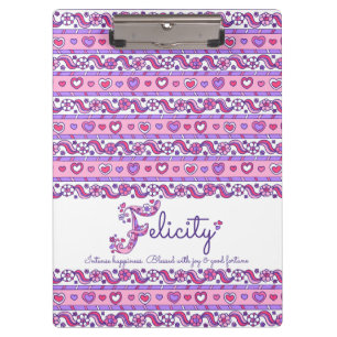 Porte-bloc Felicity nom signifiant coeur lettre F porte - blo