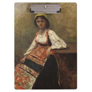 Porte-bloc Femme italienne (La Morieri) par Corot