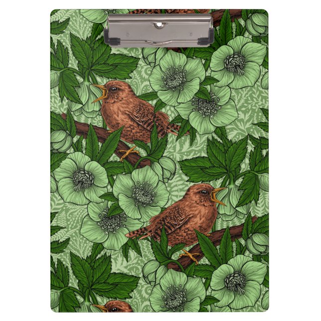 Porte-bloc Feu et hellebore, vert clair (Devant)