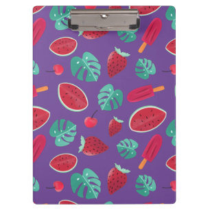Porte-bloc Feuilles de poissonnerie, cerise, fraise et pastè