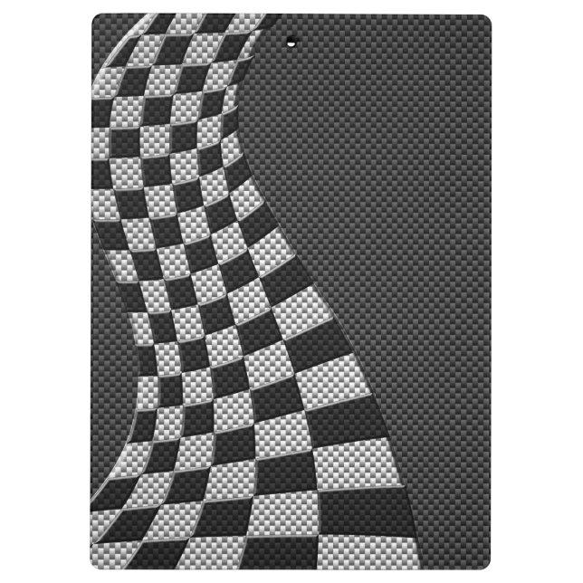 Porte-bloc Fibre de carbone comme course Drapeau Wave Print (Dos)