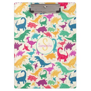 Porte-bloc Fille Florale Dinosaure Silhouette Filles