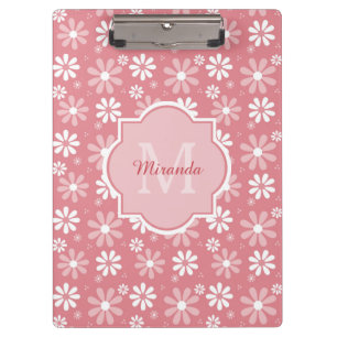 Porte-bloc Fille Monogramme Joli Rose Fleurs De Faisée Avec N