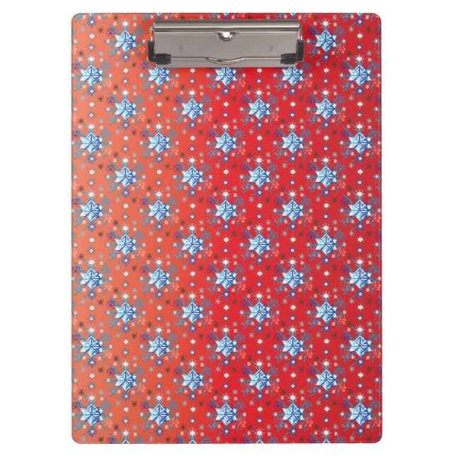 Porte-bloc Flacon de Noël rouge et bleu Abstrait (Devant)