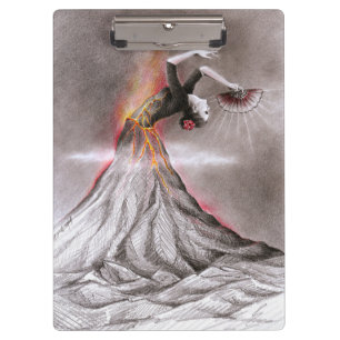 Porte-bloc Flamenco dancing femme volcan crayon surréaliste a