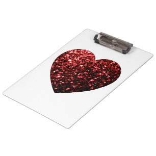 Porte-bloc Flamme de parties scintillant de coeur rouge foncé