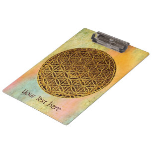 Porte-bloc Fleur de la vie / Blume des Lebens - médaille d'or