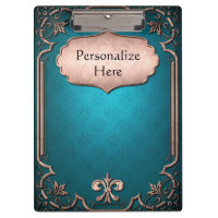 Fleur de lis bleu avec garniture victorienne en br