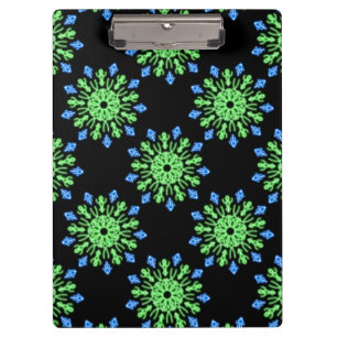 Porte-bloc Fleur de néon vert et bleu