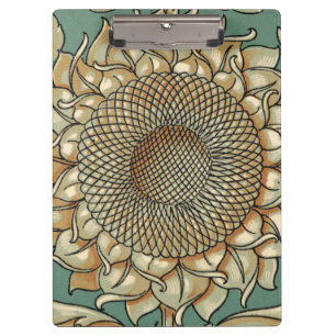 Porte-bloc Fleur de tournesol sur l'arrière - plan bleu-vert