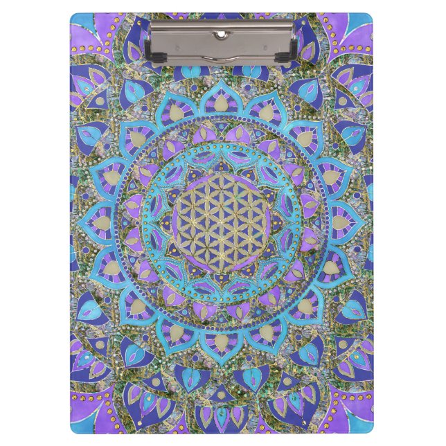 Porte-bloc Fleur De Vie - Mandala India Style 2 (Devant)