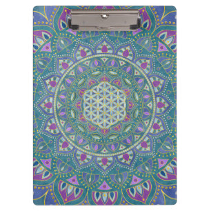 Porte-bloc Fleur de Vie - Mandala Style Inde 1