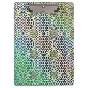 Porte-bloc Fleur de vie - motif de grunge de timbre 2