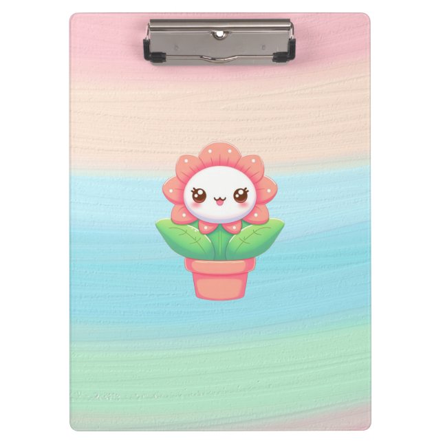 Porte-bloc Fleur mignonne, capricieuse en pot (Devant)