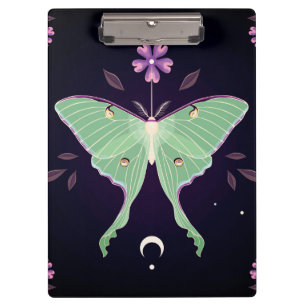 Porte-bloc Fleur pourpre Moth vert   Porte - bloc du papillon