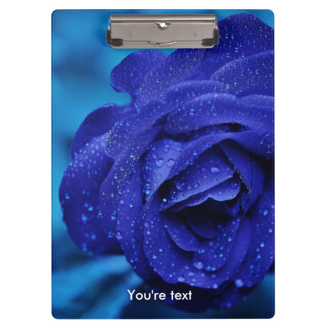 Porte-bloc Fleur unique de rose de bleu (Devant)