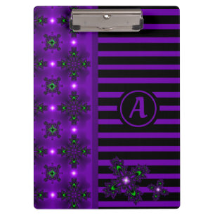 Porte-bloc Fleurs Artdeco en style rétro avec monogramme