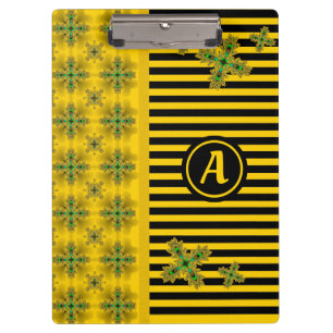 Porte-bloc Fleurs Artdeco en style rétro avec monogramme