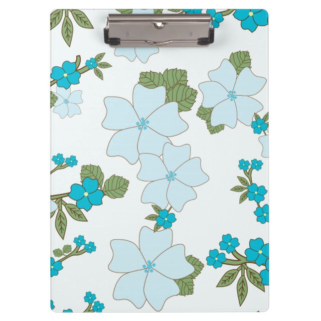 Porte-bloc Fleurs Bleues, Motif Floral, Motif De Fleurs (Devant)