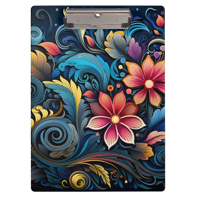Porte-bloc Fleurs colorées (Devant)