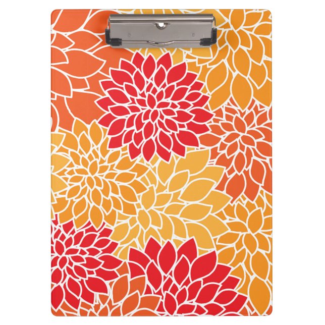 Porte-bloc Fleurs Dahlia, Motif De Fleurs, Dahlia Orange (Devant)