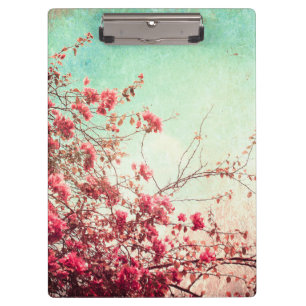 Porte-bloc Fleurs de cerisier Floral Rouge Bleu Paillettes