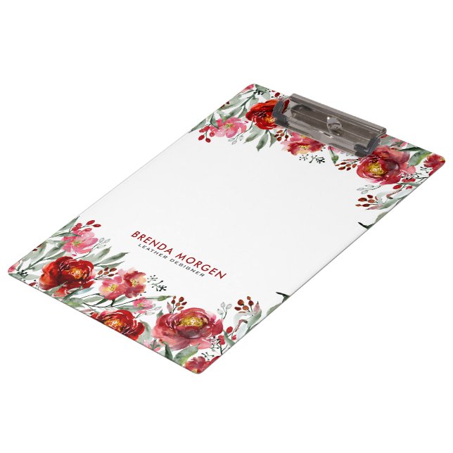 Porte-bloc Fleurs de jardin rouge foncé (Incliné)