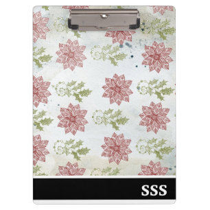 Porte-bloc Fleurs de Noël Monogrammes modernes